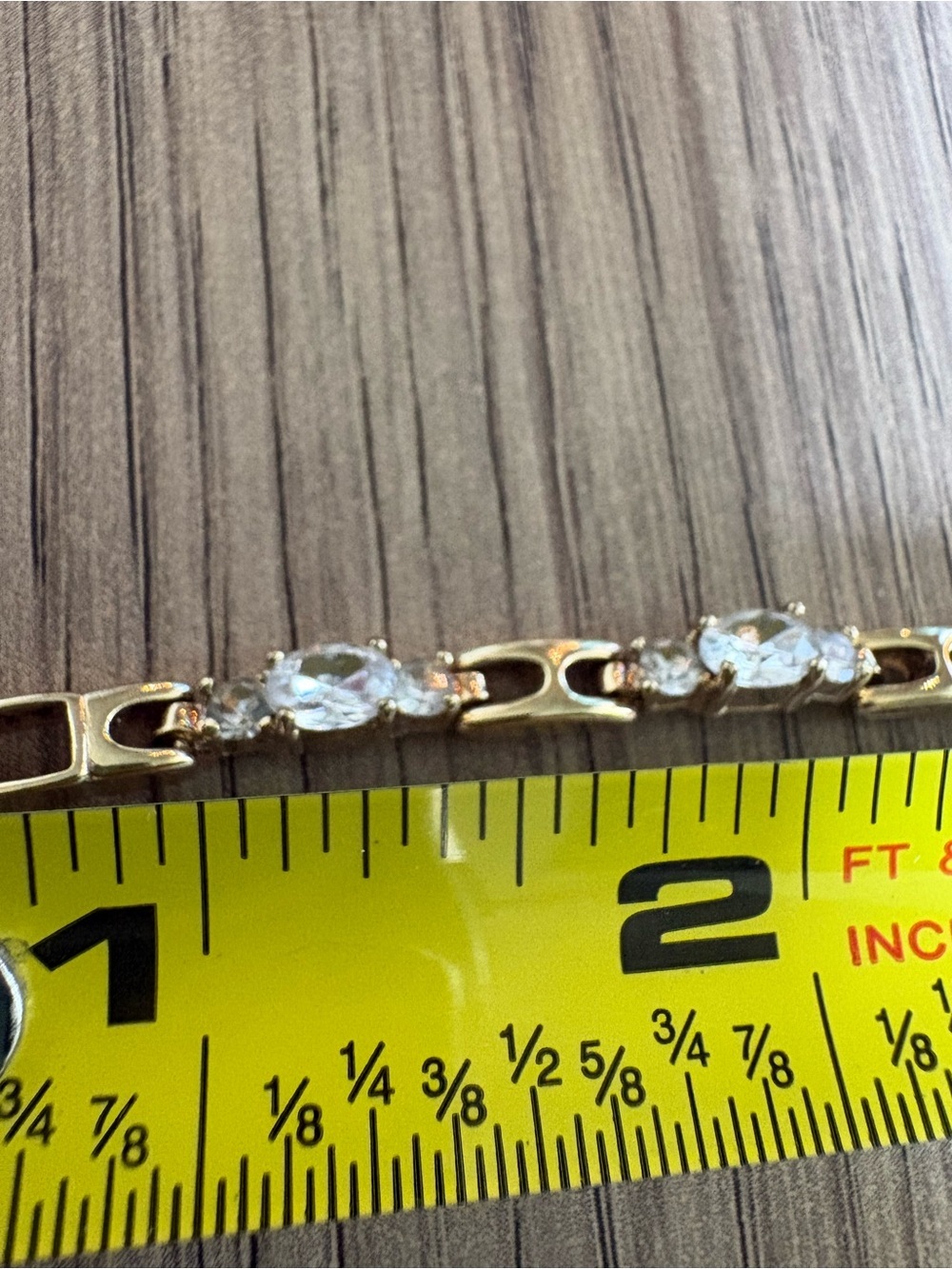 Gold-Tone Crystal Link Tennis Bracelet - Sparkling Clear Stones - Picture 8 of 8